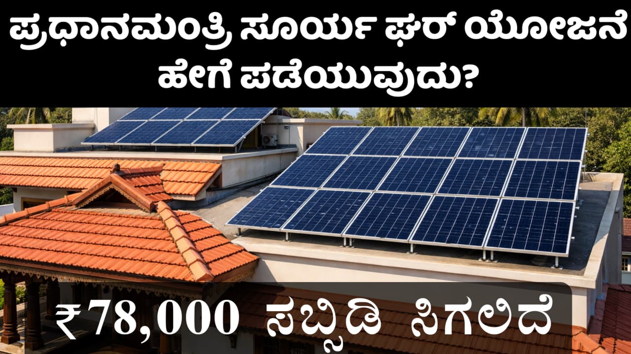 ಪಿಎಂ ಸೂರ್ಯ ಘರ್ ಯೋಜನೆ ಸಬ್ಸಿಡಿ ಚಾರ್ಟ್" PM Surya Ghar Subsidy Chart