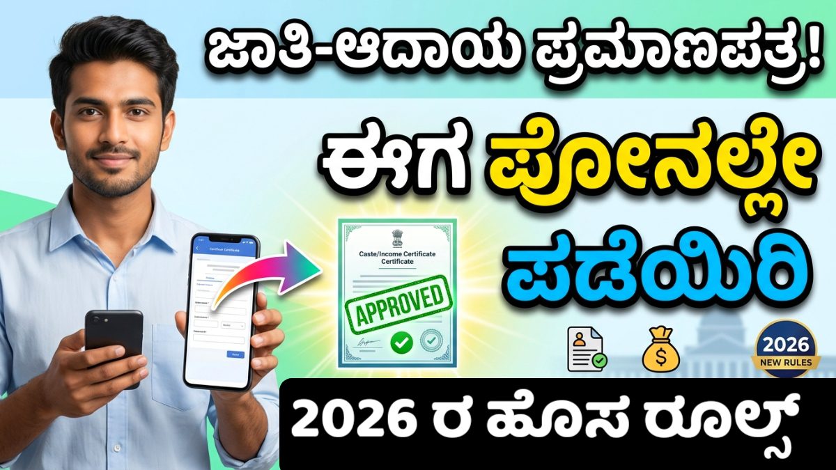 ಫೋನಲ್ಲೇ ಜಾತಿ ಮತ್ತು ಆದಾಯ ಪ್ರಮಾಣಪತ್ರ Apply for income and caste certificate online kannada